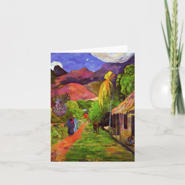 Den Gauguin vägen i Tahiti noterar kortet Kort (Framsida)