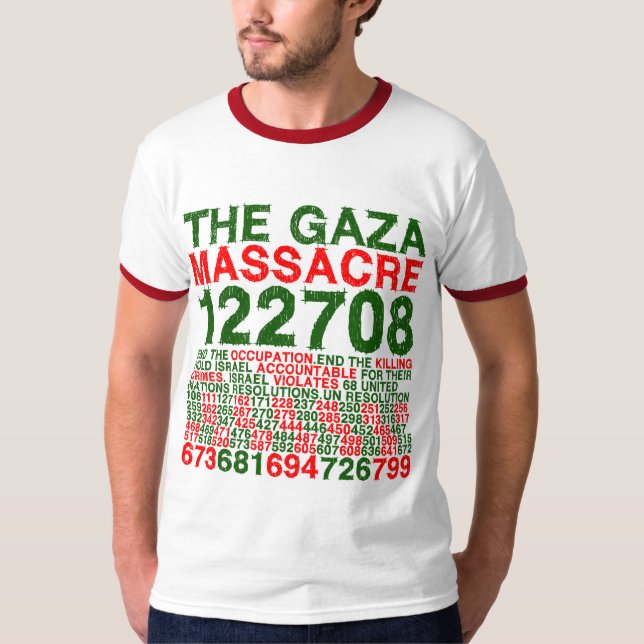 Den Gaza massakern T-shirt (Framsida)