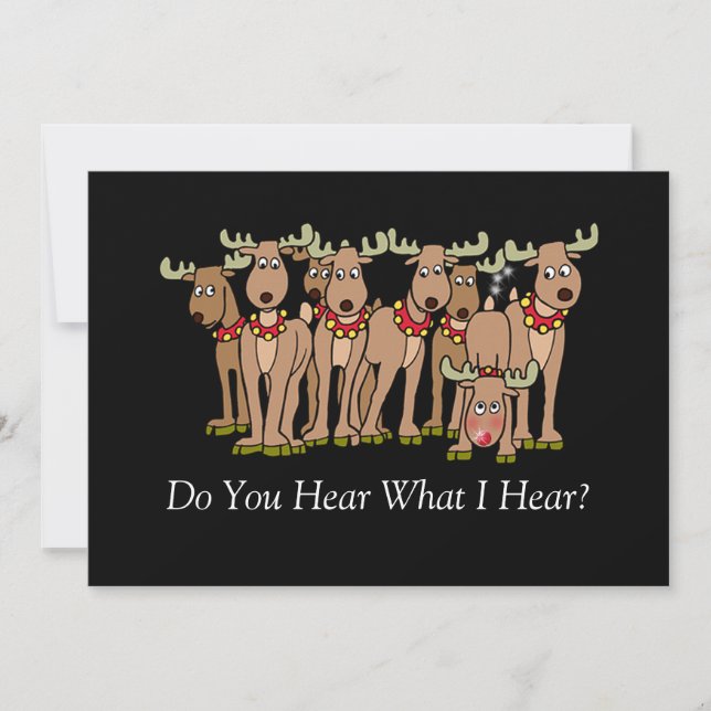 Den generade renen passerar gasar jul julkort (Framsida)