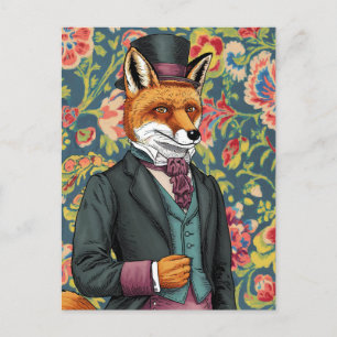Den gentleman Fox Blue Lila Kostym Vykort