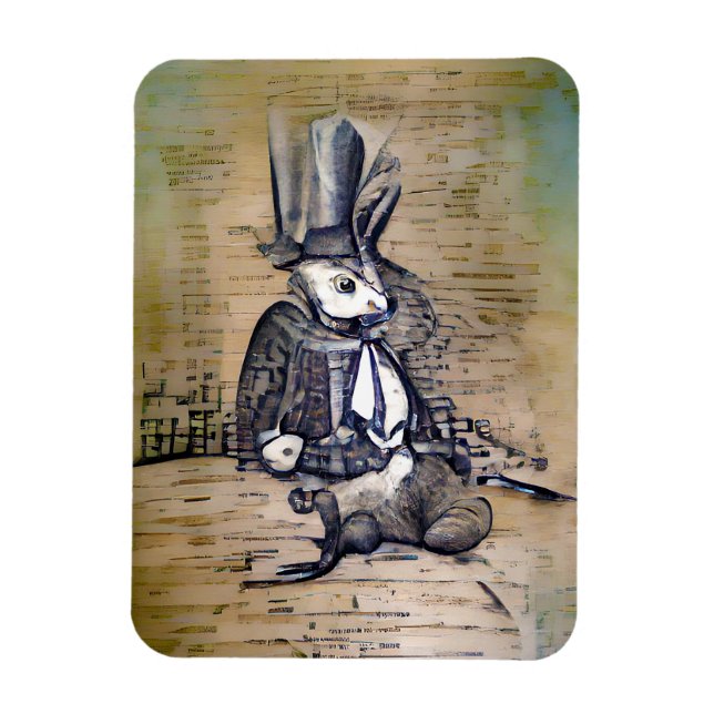 Den gentleman Rabbit Magnet (Vertikal)