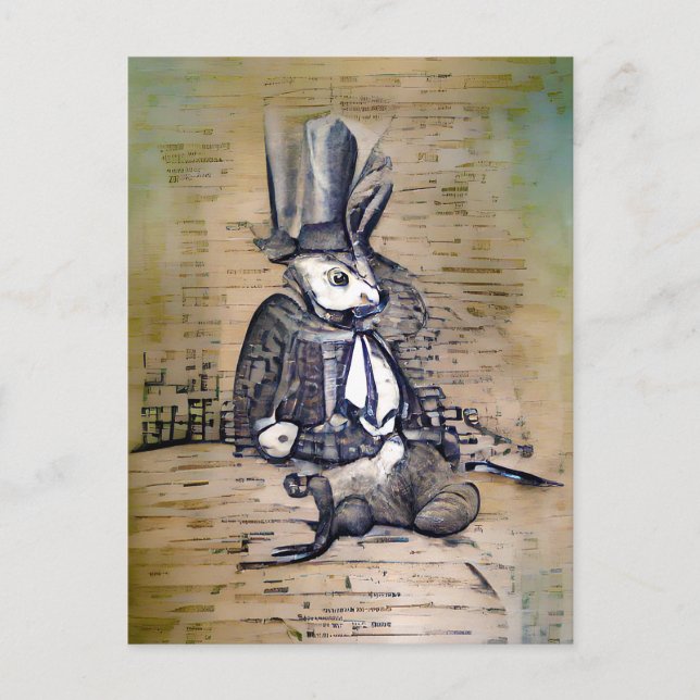 Den gentleman Rabbit Vykort (Framsida)