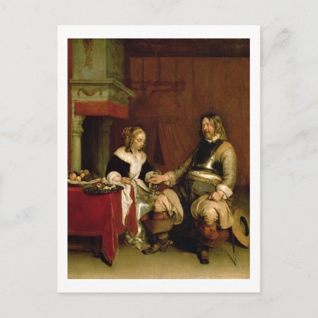 Den gentleman Soldier (olja på canvas) Vykort (Framsida)