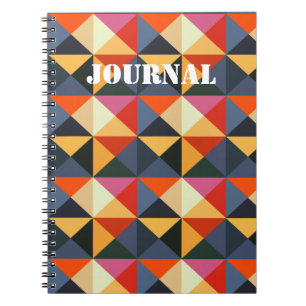 Den Geometriska Abstrakten Quilt Stil Journal bärb Anteckningsbok