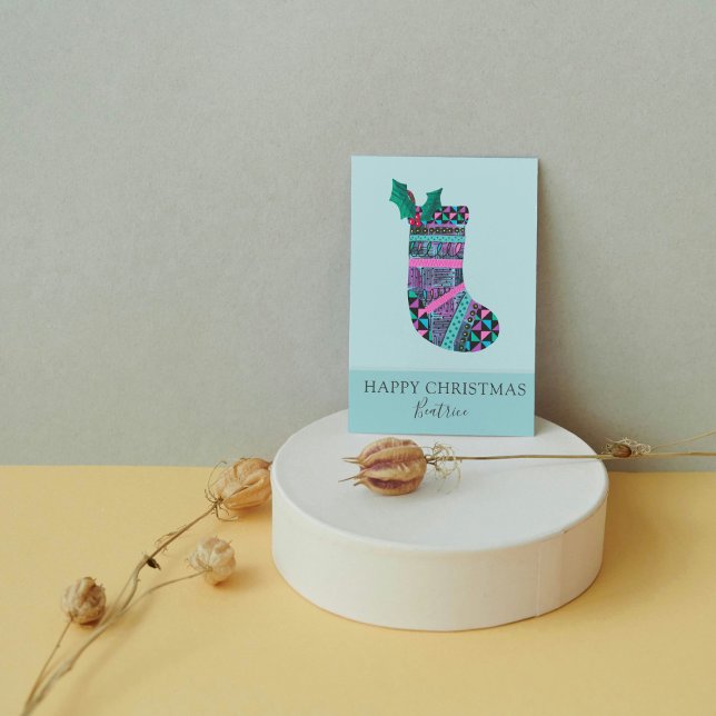 Den Geometriska Anpassningsbarna i Mönster vid jul Helg Vykort (Skapare uppladdad)