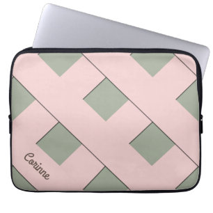 Den geometriska korsningen pastellfärgade rosor laptop fodral