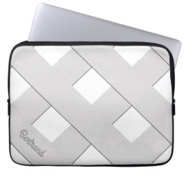 Den geometriska korsningen pastellfärgat silver laptop sleeve