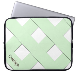 Den geometriska korsningen pastellgrönt fodrar me laptop sleeve