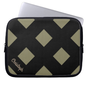 Den geometriska korsningen pastellsvart fodrar med laptop sleeve