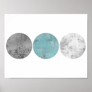 Den geometriska krickan och grått cirklar poster