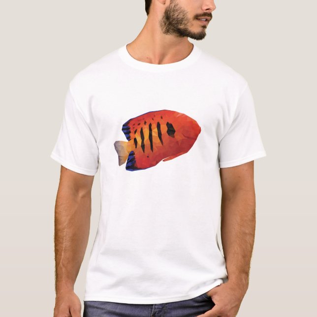 Den geometriska mosaiken flammar ängel tee (Framsida)