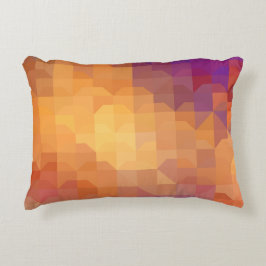 Den geometriska orangen för mönster | kvadrerar prydnadskudde