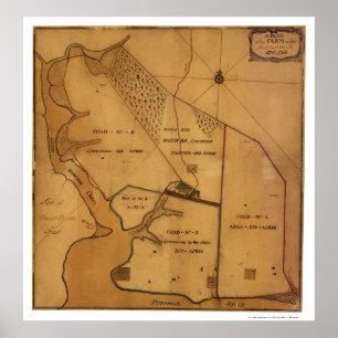 Den George Washington lantgården planerar kartan Poster