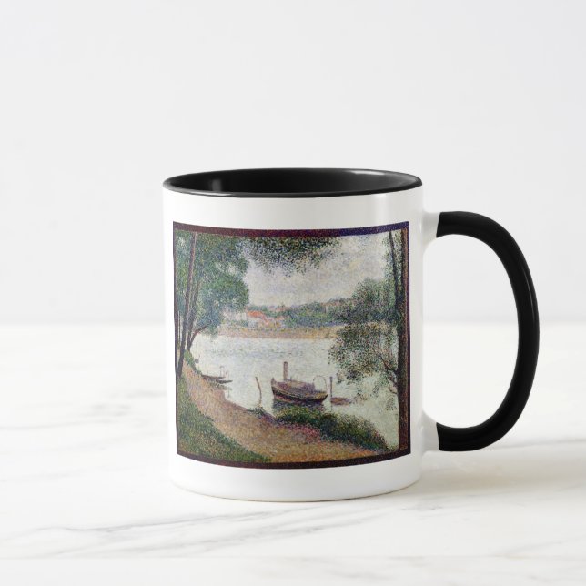 Den Georges Pierre Seurat | floden landskap med en Mugg (Höger)