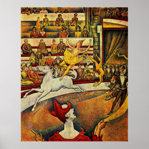 Den Georges Seurats cirkusen (1891) - clown & Poster