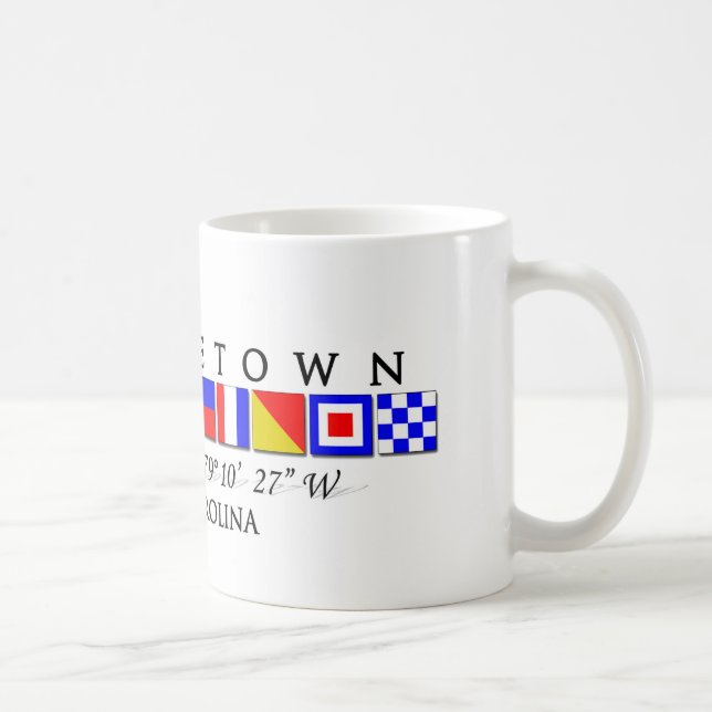 Den Georgetown SC-flottan signalerar flaggamuggen Kaffemugg (Höger)