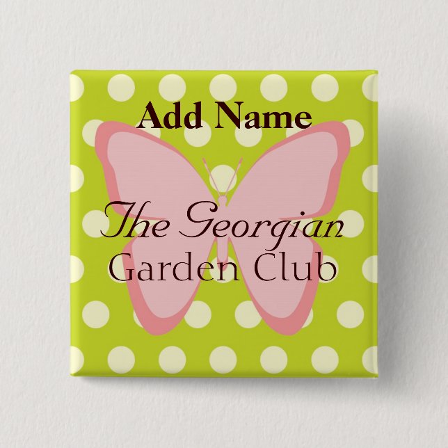 Den georgiska trädgårds- klubben knapp (Framsida)