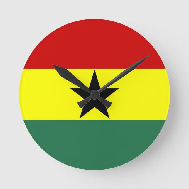 den ghana landflagga tar tid på rund klocka (Framsida)