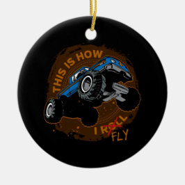 Den gigantiska lastbilen detta är hur jag flyger julgransprydnad keramik