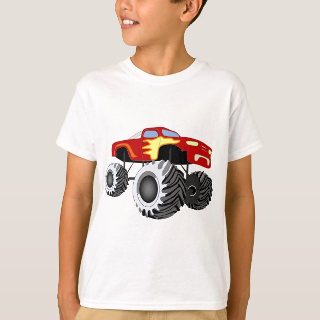 Den gigantiska lastbilen med flammar t shirt (Framsida)