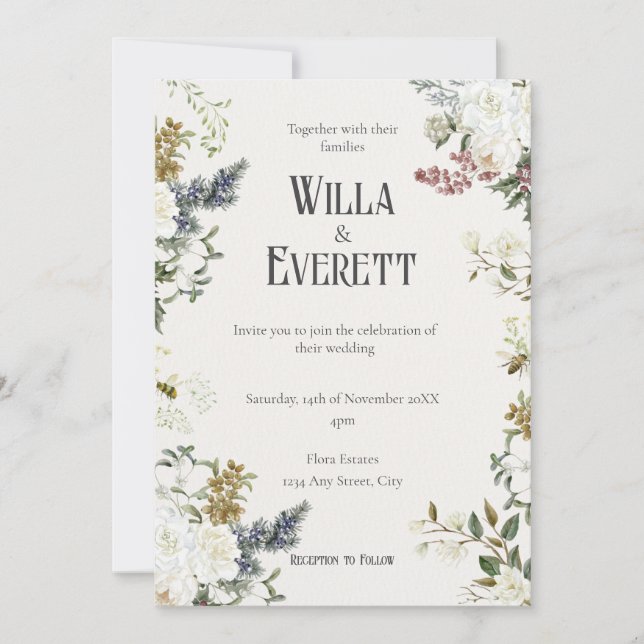 Den Gilded Garden Wedding-inbjudan Inbjudningar (Framsida)