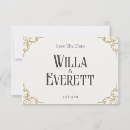 Den Gilded Garden Wedding Spara datumkortet Datumet