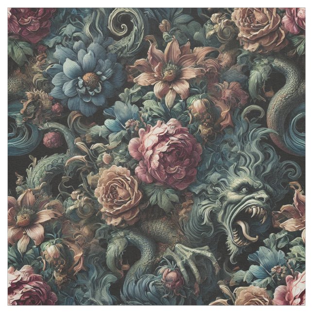 Den Gilded Vild - Gothic Påstående Tile Tyg (Provkarta)