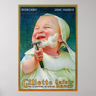 Den Gillette säkerhetsrakkniven - börja den tidi Poster