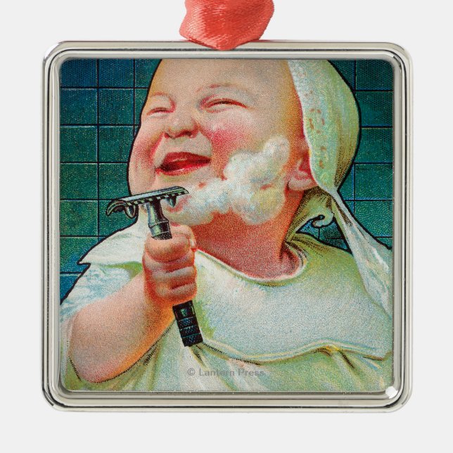 Den Gillette säkerhetsrakkniven - börja den tidiga Julgransprydnad Metall (Framsidan)