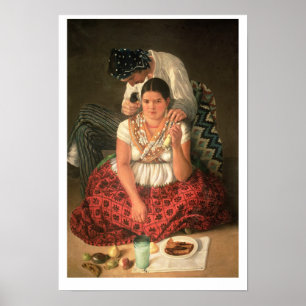 Den Gipsypojken och flickan, (olja på kanfas) Poster