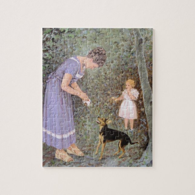 Den giriga lilla hunden av Guido Marzulli, Realism Pussel (Vertikal)