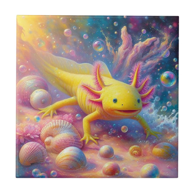 Den Glada Axolotln Kakelplatta (Framsidan)
