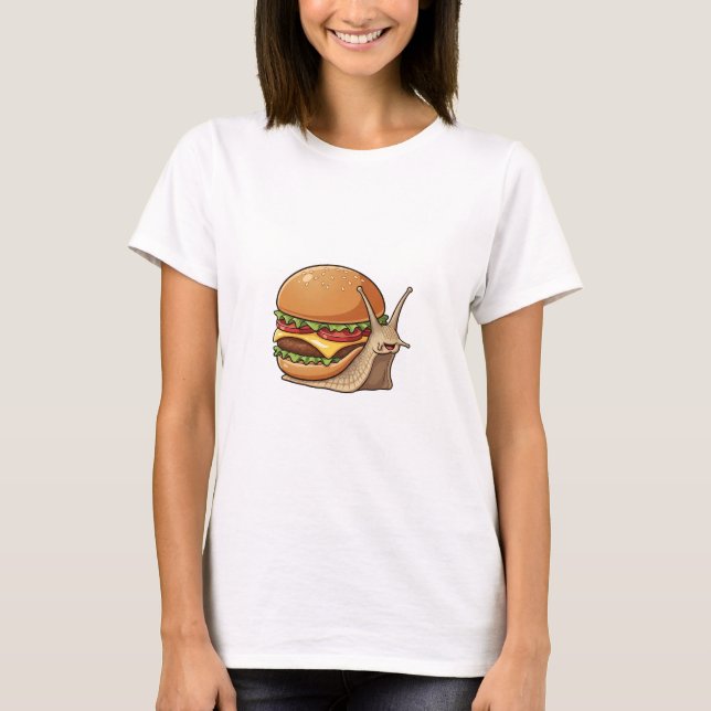 Den Glada Burgare-Snigeln T Shirt (Framsida)