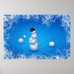 Den glada snögubben poster