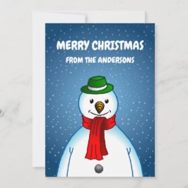 Den glada snömannen julkort