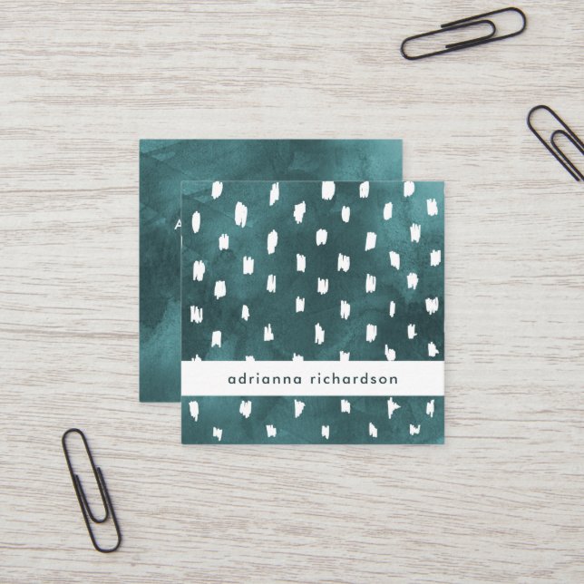 Den Glam mörka krickavattenfärgen med trendig Fyrkantigt Visitkort (Fram/Back In Situ)