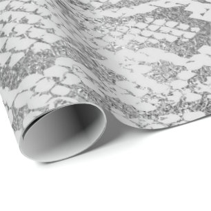 Den Glam ormen för den silvergråttMonochrom Presentpapper