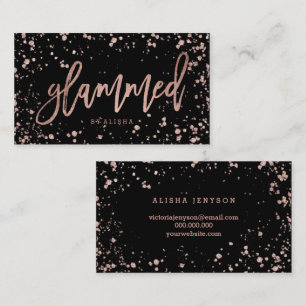 Den glammed logotypen skrivar rosa guld- visitkort