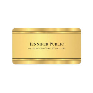 Den glamorösa Guld-mallen ser modern Elegant ut Adressetikett