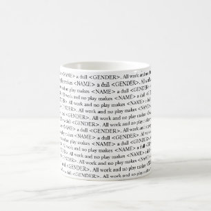 Den glänsande muggen för boktextanpassade kaffemugg