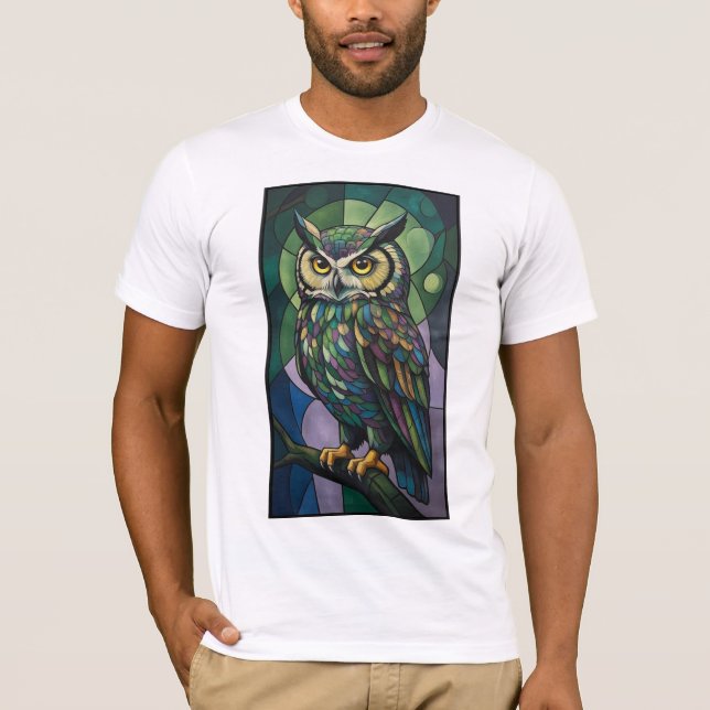 Den glasmålade ugglan t shirt (Framsida)