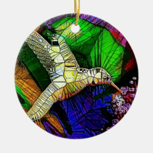 Den Glass hummingBirden Julgransprydnad Keramik