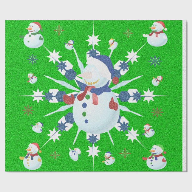 Den Glittriga Julsnömannen - Presentpapper (Platt)