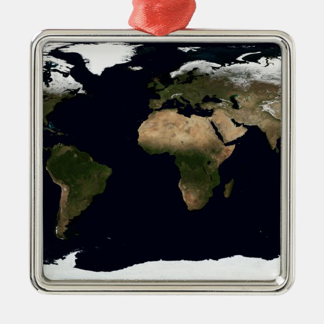 Den globala bilden av världen julgransprydnad metall (Framsidan)