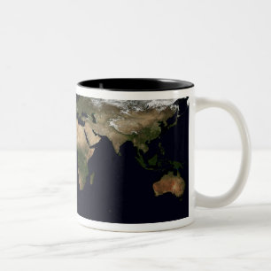 Den globala bilden av världen Två-Tonad mugg