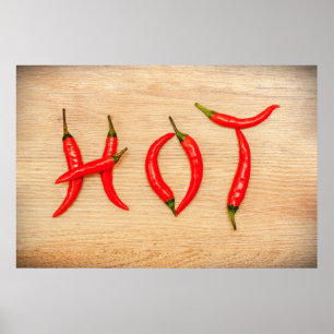 Den glödheta chilien pepprar brevordaffischen poster