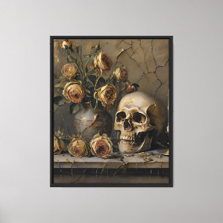 Den glömda skullen - den Vintage-gotiska Oljemålni Canvastryck