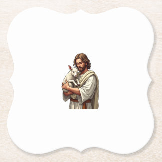 Den gode herde Jesus Vintage Gravering T-shirt Underlägg Papper