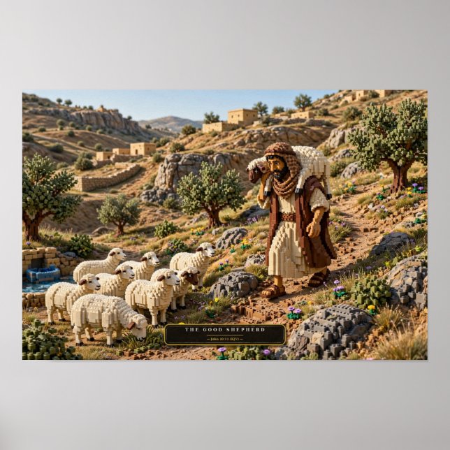 Den gode herden — Byggleksten Konst Poster (Framsidan)