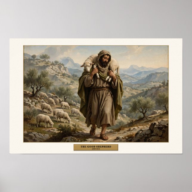 Den gode herden — Da Vinci-stil Poster (Framsidan)